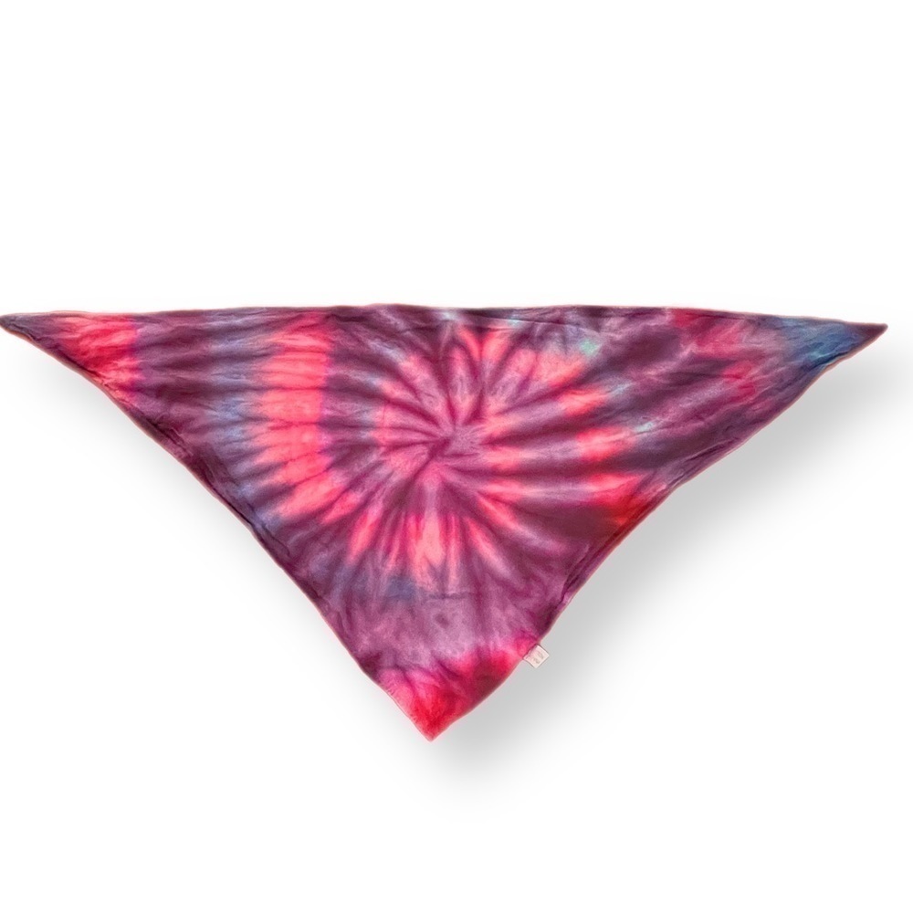 Multi-color tie dye triangle bandanna face mask do-rag purple blue pink